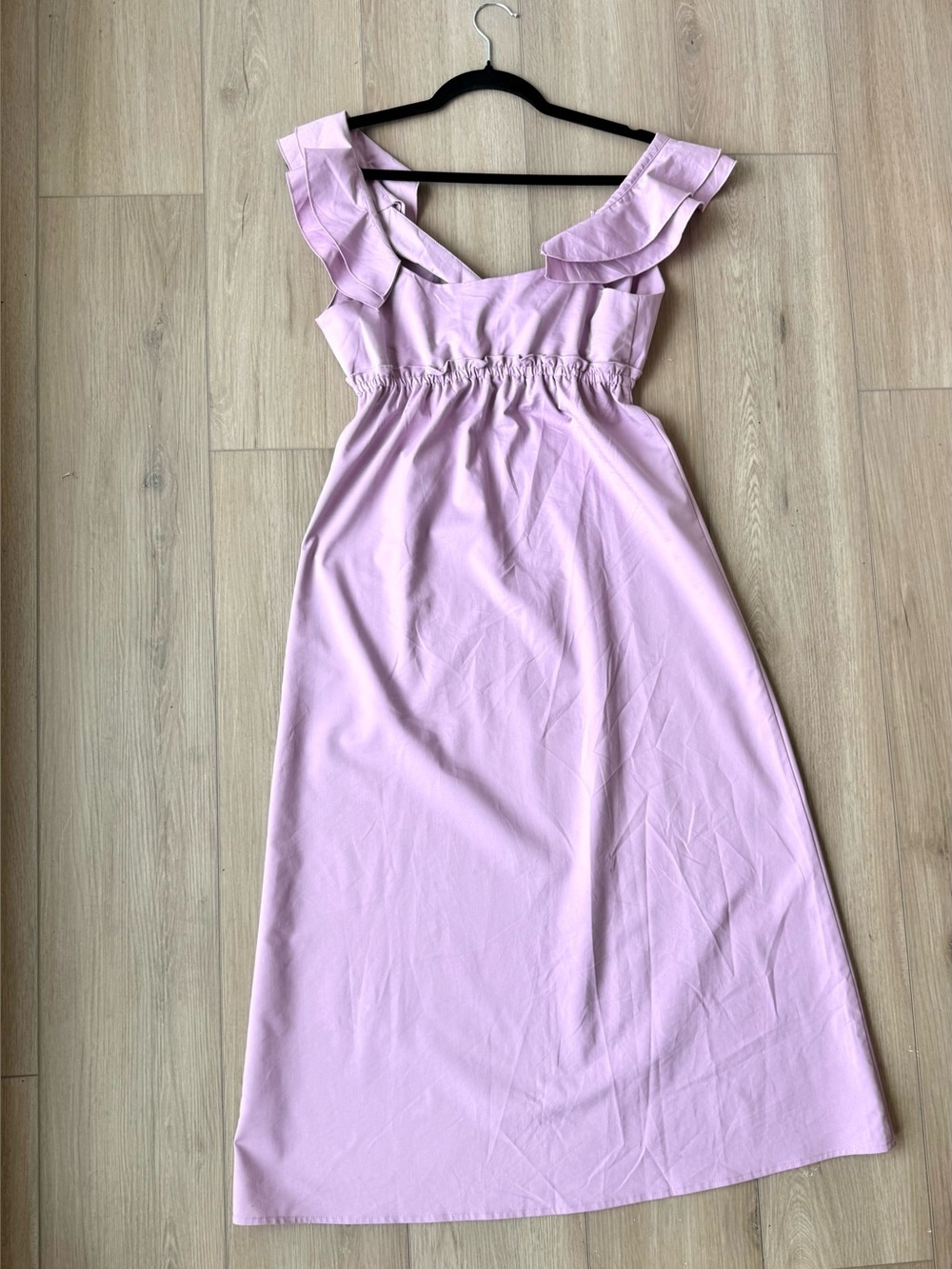Anthro Drew Lilac Ruffle Bow Midi Dress Cottagecore Prairie Coquette Size Small - Picture 7 of 8